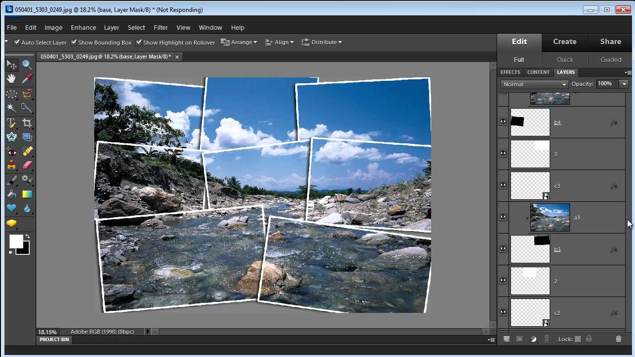 Photoshop Elements 10 Create A Photo Collage Effect Youtube