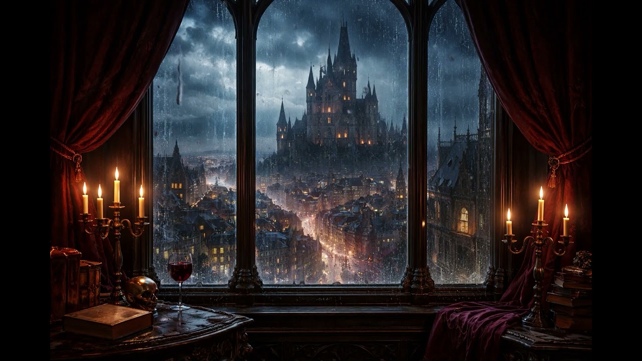 dark victorian gothic castle ambience for reading studying background noise