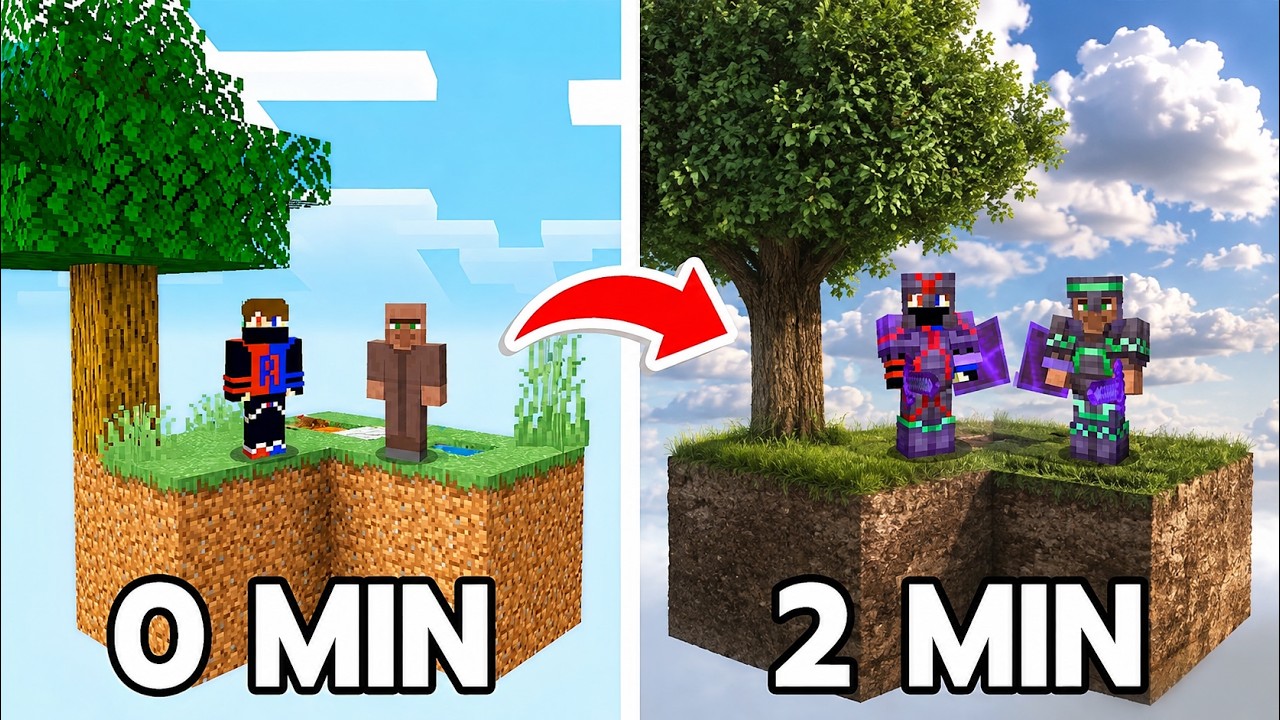 Skyblock, but The Island Becomes Realistic Every Minute