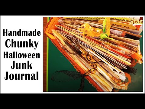 How I made Halloween junk journal from curtains - Starving Emma