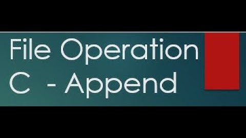 T3 File Handling in C Append Operations Text File append a mode