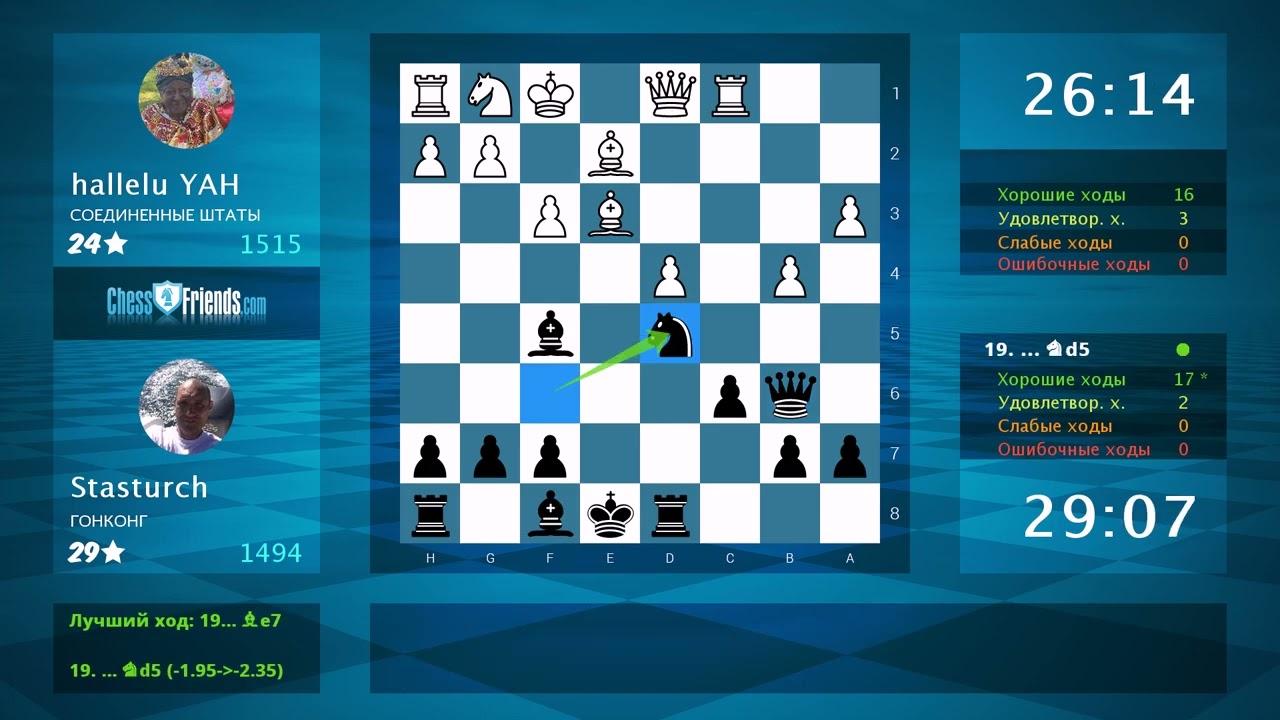 Анализ шахматной партии: hallelu YAH - Stasturch, 0-1 (по ChessFriends.com)