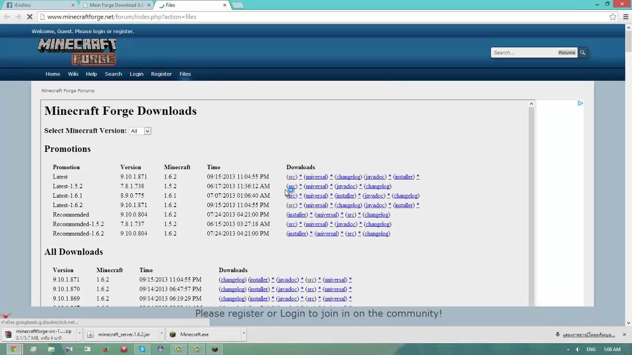 [1.6.2]MinecraftForge #1 วิธีการลง Forge สำหรับคนเขียนMOD