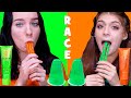 ASMR Orange and Green Candy Race Challenge | Mukbang by LiLiBu