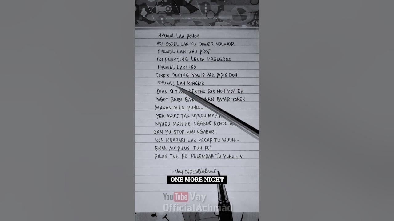 Maroon 5 - One More Night | Yang Ku Dengar #lirikparodi
