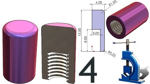 4-Project 45| One-Sided Pipe Vise (Open Type) | SolidWorks Tutorial: lock nut for handle rod