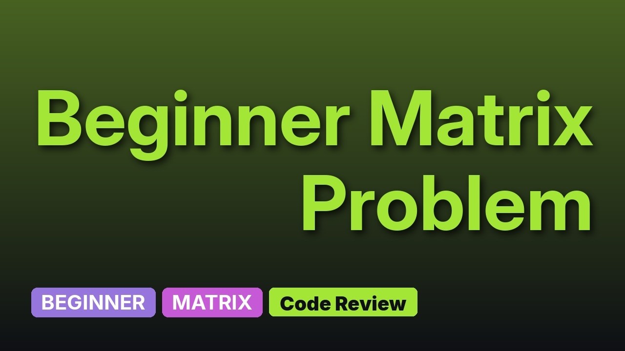 Basic beginner's matrix class in Python - YouTube