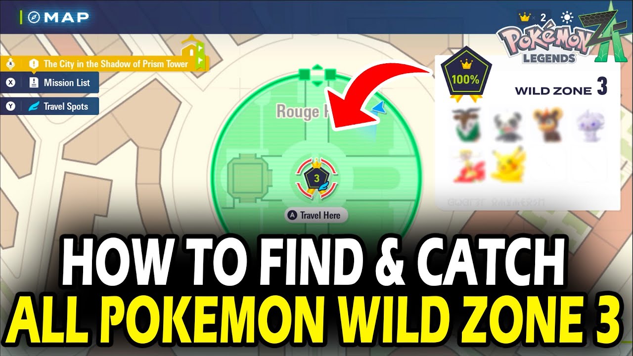 Как найти и поймать всех покемонов в Дикой Зоне 3 в Pokemon Legends ZA
