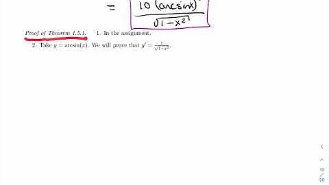 Calculus 2 (203) - 1.5 - Derivatives of the Inverse Trigonometric Functions (Video 3)