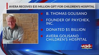 Avera receives $35 million gift for Children's Hospital