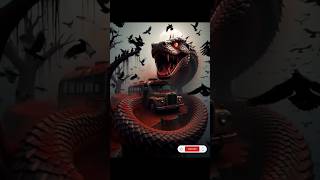 The Red Horror Snake Strikes 🐍| Abandoned bus 🚐 | Giant Snake 👽 |Nature Travel #horror #snake #ai