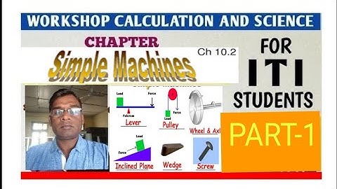 Workshop Calculation & Science : Simple Machine part-1  Anantwar sir