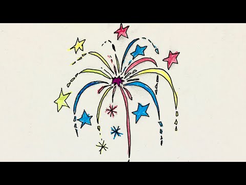 How to draw a Firework easy - Bir havai fişek nasıl kolay çizilir