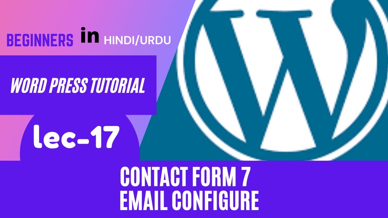 contact form7 Email Configure in WordPress WordPress Tutorial for Beginners-lec-17|orasoft trainings