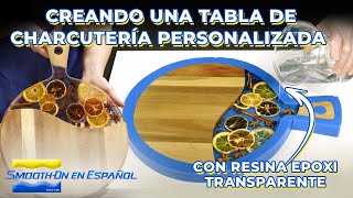 Creando una tabla para aperitivos con madera y epoxi