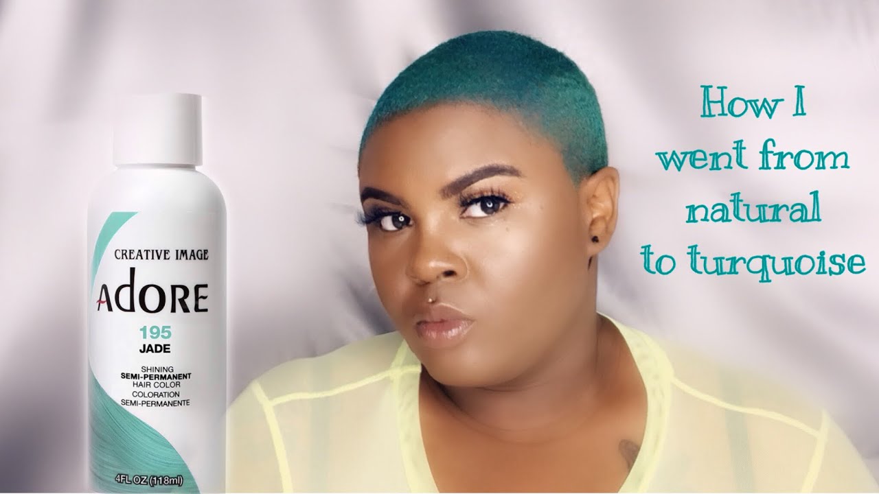 Coloring my natural hair using Adore in the color Jade 