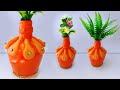 flower vase making at home  / flower vase decoration ideas diy / flower vase bottle craft