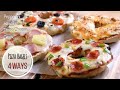 Pizza Bagels Made in Four Ways