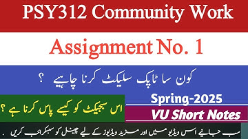 Psy312 Assignment 1 Solution | psy312 community Work Project Idea Submission | psy 312 assignment 1