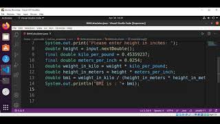 Java Program to Calculate BMI Body Mass Index screenshot 3