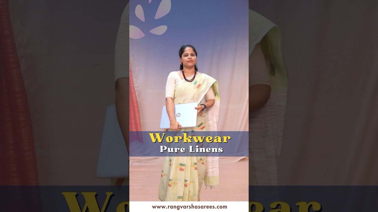 Pure Linen sarees in elegant woven patterns apt for workwear. WhatsApp 9100062127 