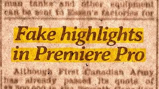 FAKE Highlights in Premiere Pro | #shorts
