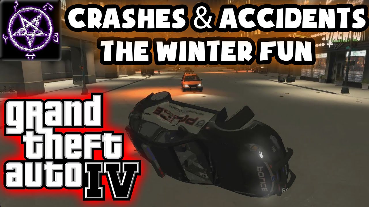 Grand Theft Auto 4 (GTA IV / 4) - Crashes & Accidents 5 - Snow is Back!
