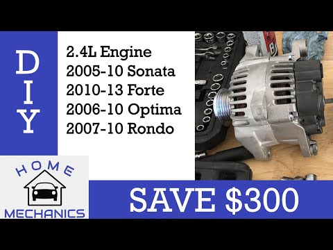 How to REPLACE Alternator 2.4L Engine Hyundai Sonata, Kia Forte, Kia Optima, Kia Rondo