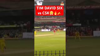 Tim David’s SIX against CSK😤🔥 RCB vs CSK | IPL 2026 #Short
