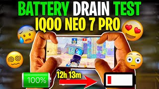 IQOO Neo 7 Pro Battery Drain Test ?? | IQOO Neo 7 Pro BGMI 100% To 0% Battery Drain Test