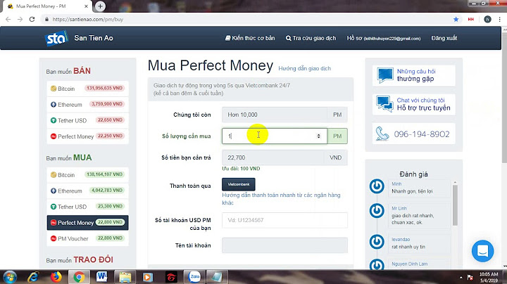 Hướng dẫn chuyển tiền bằng perfect money