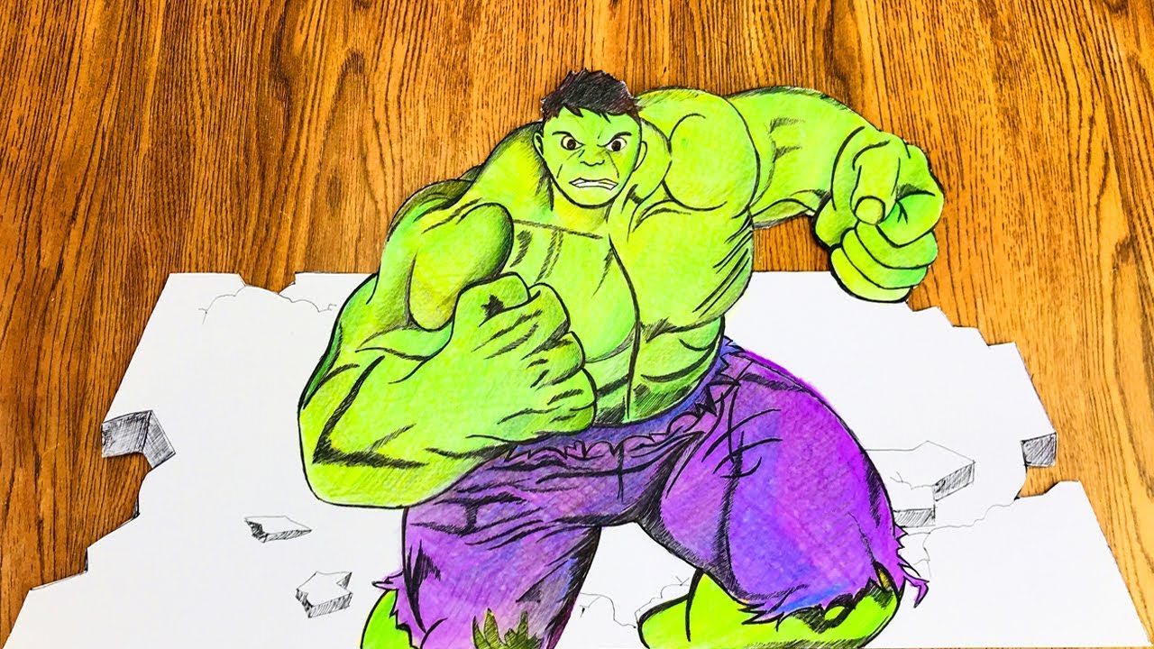 Como Dibujar Hulk En 3d Videos Animados Caricaturas Para Ninos