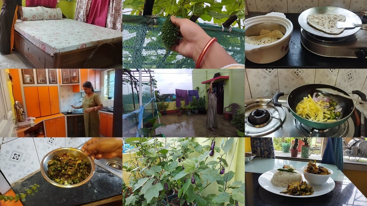 7 am to 1•30 pm morning rutine সকালের breakfast+lunch+ঘরের সমস্ত কাজকর্ম করতে দেড়টা বেজে গেলো ||