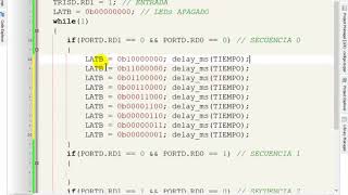 Simulación de Control de LEDs con PIC18F4550 & MikroC en Proteus [sistelbo.pic103]