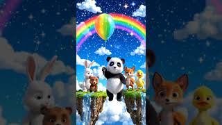 🐼🎈 Baby Panda found a magical rainbow balloon and flew to a secret kingdom in the clouds! 🌈✨