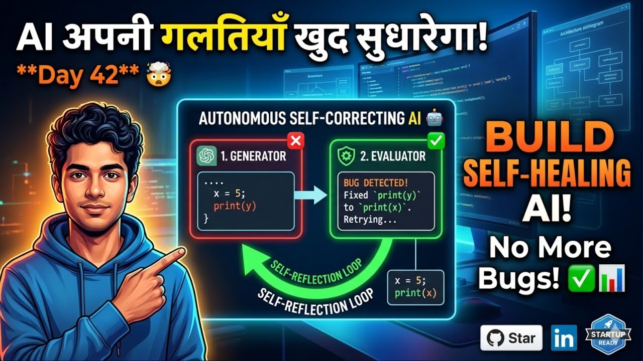 AI अपनी गलतियां खुद सुधारेगा! 🤯 How I Built a Self-Correcting AI Agent ...