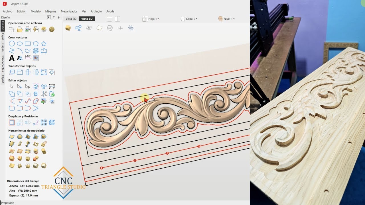 Trabajar con Modelos 3D STL en Vectric Aspire 12 🛠️🔥