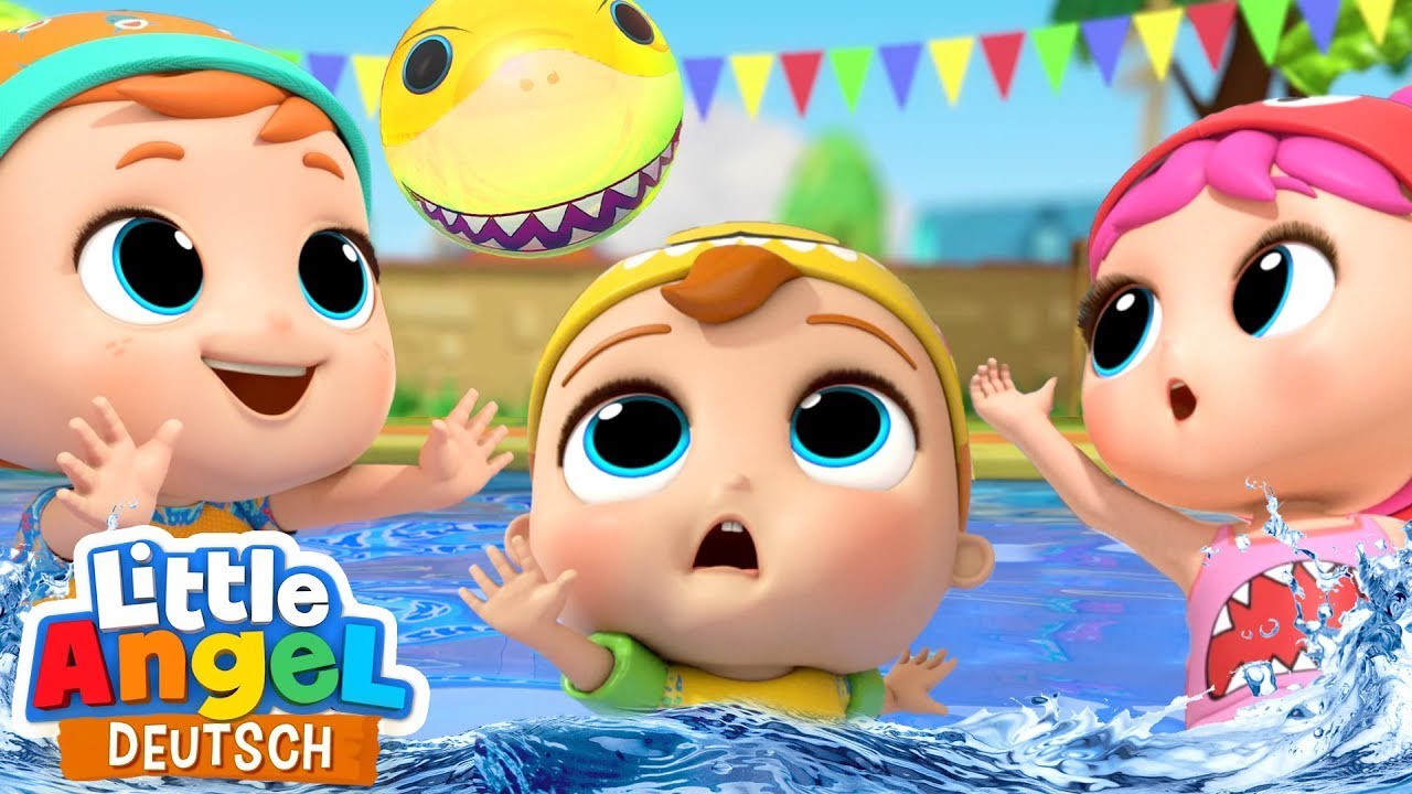 Die Baby-Hai Wasserspiele | Kinderlieder und Cartoons | Little Angel | Moonbug Kids Deutsch