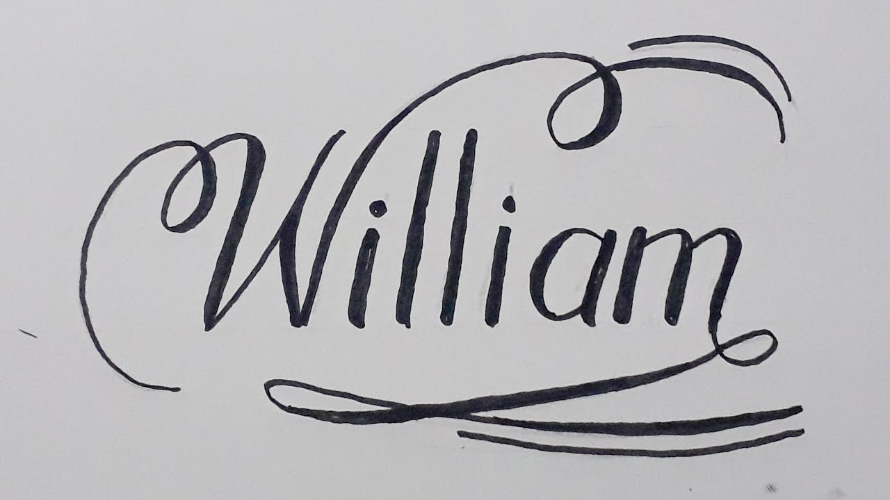 Calligraphy Name William For Beginners / How To Write Easy On Paper /  Handwriting styles Art