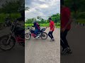 Super women learning bike stunts #bike #wheelie #stuntbike