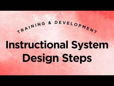 Instructional System Design Steps - Training & Development Lecture 1 Part 4 (Full Version)