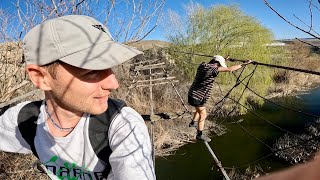 SKETCHY BROKEN BRIDGE CROSSING