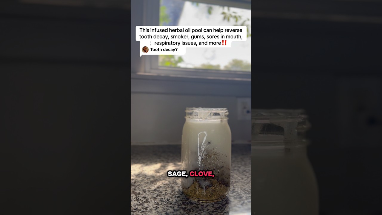 These herbs & oil pull will reverse any oral damage. Wanna learn how to make it comment below⁉️🤍