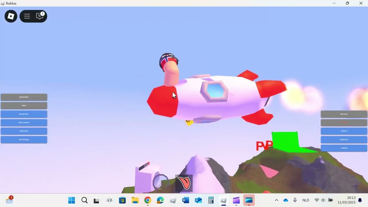 HUMAN GIRAFFE AND ROCKET CHAOS! - Playing Human Giraffe on roblox!