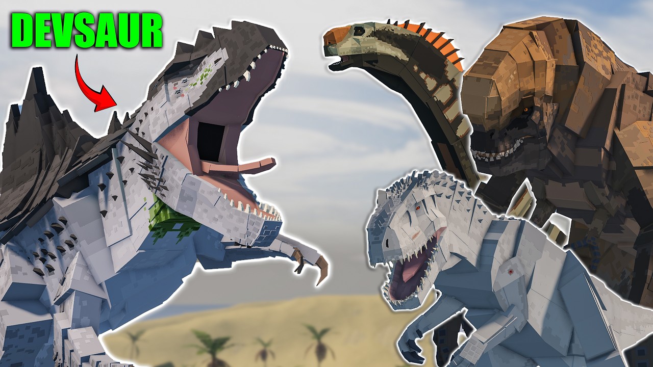 Jurassic Blocky DEVSAUR vs Most STRONGEST Dinosaurs in the Game!