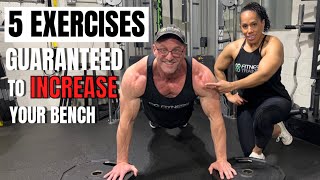 INCREASE YOUR BENCH PRESS W/ THESE 5 EXERCISES #benchpress #chestgains #upyourbench #bustplateaus