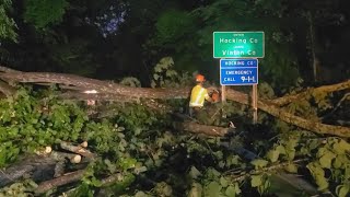 Crews working to clean up debris, restore power in areas hit by strong storms