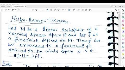 MSc Maths Sem 3: Paper MC301: Hahn-Banach Theorem: Part 1