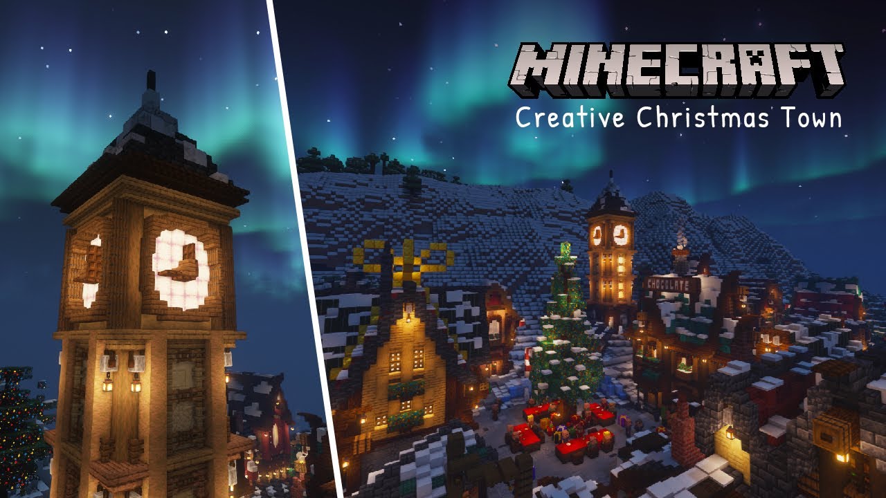 Minecraft Creative - Christmas Town (Collaboration Project) - YouTube