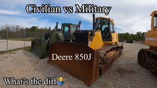 Differences between military and civilian 850J John Deere dozers @C_CEQUIPMENT 850JR